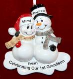 Our First Grandson Christmas Ornament Personalized FREE at PersonalizedOrnamentsMarket.com by Russell Rhodes