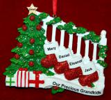 Grandparents Christmas Ornament Holiday Banister 4 Grandkids Personalized FREE at PersonalizedOrnamentsMarket.com by Russell Rhodes