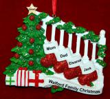 Family Christmas Ornament Holiday Banister for 4 Personalized FREE at PersonalizedOrnamentsMarket.com by Russell Rhodes