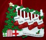 Grandparents Christmas Ornament Stockings Hung 6 Grandkids Personalized FREE at PersonalizedOrnamentsMarket.com by Russell Rhodes