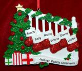 Family Christmas Ornament Holiday Banister for 6 Personalized FREE at PersonalizedOrnamentsMarket.com by Russell Rhodes