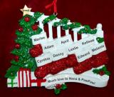 Grandparents Christmas Ornament Stockings Hung 9 Grandkids Personalized FREE at PersonalizedOrnamentsMarket.com by Russell Rhodes