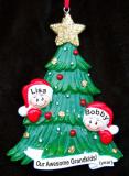 Grandparents Christmas Ornament Looking for Santa 2 Grandkids Personalized FREE at PersonalizedOrnamentsMarket.com by Russell Rhodes