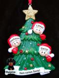 Family Christmas Ornament Looking for Santa Our 3 Kids Personalized FREE at PersonalizedOrnamentsMarket.com by Russell Rhodes