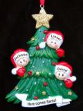 Family Christmas Ornament Looking for Santa Our 3 Kids Personalized FREE at PersonalizedOrnamentsMarket.com by Russell Rhodes