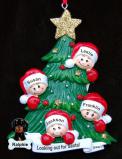 Family Christmas Ornament Looking for Santa Our 4 Kids Personalized FREE at PersonalizedOrnamentsMarket.com by Russell Rhodes