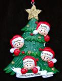 Family Christmas Ornament Looking for Santa Our 4 Kids Personalized FREE at PersonalizedOrnamentsMarket.com by Russell Rhodes