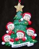 Family Christmas Ornament Looking for Santa Our 5 Kids Personalized FREE at PersonalizedOrnamentsMarket.com by Russell Rhodes