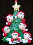 Family Christmas Ornament Looking for Santa Our 6 Kids Personalized FREE at PersonalizedOrnamentsMarket.com by Russell Rhodes