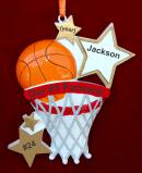 Basketball Christmas Ornament Going for the Dunk Personalized FREE at PersonalizedOrnamentsMarket.com by Russell Rhodes