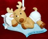 Baby Boy Christmas Ornament Warm Blanket Personalized FREE at PersonalizedOrnamentsMarket.com by Russell Rhodes