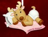 Baby Girl Christmas Ornament Warm Blanket Personalized FREE at PersonalizedOrnamentsMarket.com by Russell Rhodes