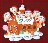 Family Christmas Ornament Gingerbread & Candy for 5 Personalized FREE at PersonalizedOrnamentsMarket.com by Russell Rhodes