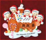 Grandparents Christmas Ornament Gingerbread & Candy 5 Grandkids Personalized FREE at PersonalizedOrnamentsMarket.com by Russell Rhodes