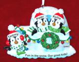 Family Christmas Ornament Igloo Our 3 Kids Personalized FREE at PersonalizedOrnamentsMarket.com by Russell Rhodes