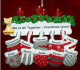 Grandparents Christmas Ornament Holiday Hearth 10  Grandkids with 1 Dog, Cat, Pets Custom Add-ons Personalized FREE at PersonalizedOrnamentsMarket.com by Russell Rhodes