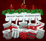 Family or Group Christmas Ornament Holiday Mittens for 10 Personalized FREE at PersonalizedOrnamentsMarket.com by Russell Rhodes