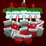 Family or Group Christmas Ornament Holiday Mittens for 12 Personalized FREE at PersonalizedOrnamentsMarket.com by Russell Rhodes