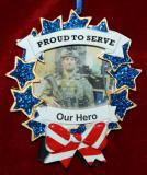 Armed Forces Christmas Ornament Photo Frame Personalized FREE at PersonalizedOrnamentsMarket.com by Russell Rhodes