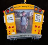 School Bus Frame 5th Grade Christmas Ornament Personalized FREE at PersonalizedOrnamentsMarket.com by Russell Rhodes