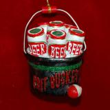 Fishing Christmas Ornament Beer Bucket Personalized FREE at PersonalizedOrnamentsMarket.com by Russell Rhodes