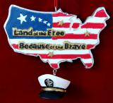 US Navy Christmas Ornament Personalized FREE at PersonalizedOrnamentsMarket.com by Russell Rhodes