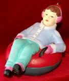 Snow Tubing Christmas Ornament Female Personalized FREE at PersonalizedOrnamentsMarket.com by Russell Rhodes