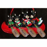 Family Christmas Ornament for 4 Canoe Fun Personalized FREE at PersonalizedOrnamentsMarket.com by Russell Rhodes