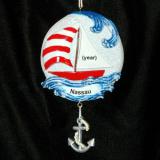 Sailing Christmas Ornament On the Open Water Personalized FREE at PersonalizedOrnamentsMarket.com by Russell Rhodes