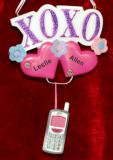 Love Christmas Ornament XOXO Personalized FREE at PersonalizedOrnamentsMarket.com by Russell Rhodes