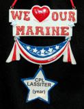 We Love Our Marine Christmas Ornament Personalized FREE at PersonalizedOrnamentsMarket.com by Russell Rhodes