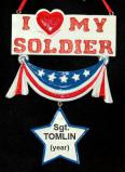 We Love Our Soldier Christmas Ornament Personalized FREE at PersonalizedOrnamentsMarket.com by Russell Rhodes