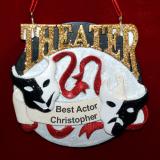 Acting Christmas Ornament Perfect Performance Personalized FREE at PersonalizedOrnamentsMarket.com by Russell Rhodes