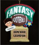 Fantasy Football Ornament for Boy or GIrl Personalized FREE at PersonalizedOrnamentsMarket.com by Russell Rhodes