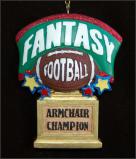 Armchair Champ Fantasy Football Christmas Ornament Personalized FREE at PersonalizedOrnamentsMarket.com by Russell Rhodes