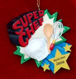 Super Chef Christmas Ornament Personalized FREE at PersonalizedOrnamentsMarket.com by Russell Rhodes