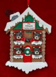 Family Christmas Ornament for 4 Lodge Life Personalized FREE at PersonalizedOrnamentsMarket.com by Russell Rhodes