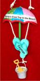 1st Trip to Beach Sandals Christmas Ornament Personalized FREE at PersonalizedOrnamentsMarket.com by Russell Rhodes