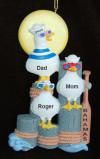 Family Christmas Ornament 3 Seagulls Personalized FREE at PersonalizedOrnamentsMarket.com by Russell Rhodes