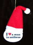 I Love a Man in Uniform Christmas Ornament Personalized FREE at PersonalizedOrnamentsMarket.com by Russell Rhodes