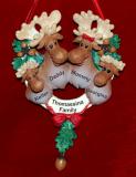 Family Christmas Ornament Happy Moose for 4 Personalized FREE at PersonalizedOrnamentsMarket.com by Russell Rhodes