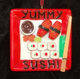 Sushi Christmas Ornament Sampler Platter Personalized FREE at PersonalizedOrnamentsMarket.com by Russell Rhodes