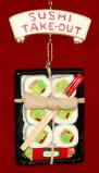 To-Go Tray Sushi Christmas Ornament Personalized FREE at PersonalizedOrnamentsMarket.com by Russell Rhodes