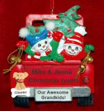 Grandparents Christmas Ornament 2 Grandkids We Got the Tree! with Dogs, Cats, Pets Custom Add-ons Personalized FREE at PersonalizedOrnamentsMarket.com by Russell Rhodes