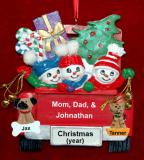 Family Christmas Ornament We Got the Tree! for 3 with 2 Dogs, Cats, Pets Custom Add-ons Personalized FREE at PersonalizedOrnamentsMarket.com by Russell Rhodes