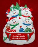 Grandparents Christmas Ornament 4 Grandkids Sledding Fun Personalized FREE at PersonalizedOrnamentsMarket.com by Russell Rhodes