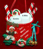 Couples Christmas Ornament Cocoa in the Morning Personalized FREE at PersonalizedOrnamentsMarket.com by Russell Rhodes