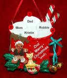 Family Christmas Ornament Cocoa in the Morning for 4 with Dogs, Cats, Pets Custom Add-ons Personalized FREE at PersonalizedOrnamentsMarket.com by Russell Rhodes