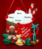 Single Mom Christmas Ornament Cocoa in the Morning 3 Children with Dogs, Cats, Pets Custom Add-ons Personalized FREE at PersonalizedOrnamentsMarket.com by Russell Rhodes