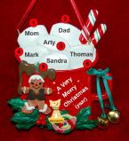 Family Christmas Ornament Cocoa in the Morning for 6 with Dogs, Cats, Pets Custom Add-ons Personalized FREE at PersonalizedOrnamentsMarket.com by Russell Rhodes